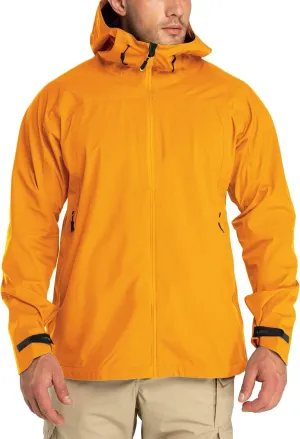 33,000ft Mens Rain Jacket, 3-Layer Performance Lightweight Rain Jackets Waterproof with Hood for Hiking Ski Sailing Cycling
