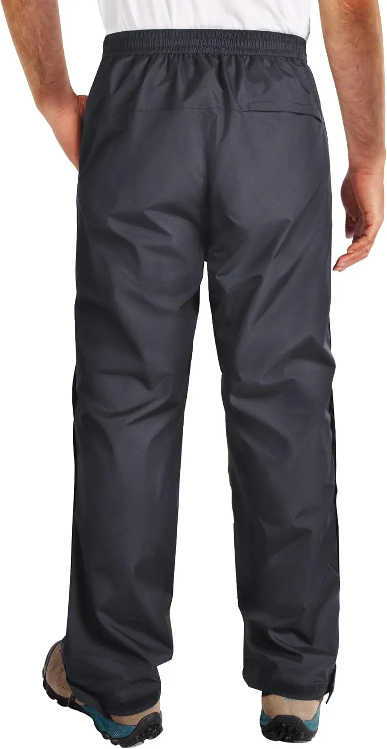 33,000ft Men's Rain Pants Full Zip Waterproof Pants Breathable Rain Over Trousers for Outdoor Hiking Golf Work