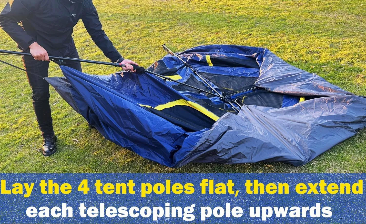 3/4 Person/6 Person Camping Tent Fast Cabin Tent with Instant Setup Tent, Weatherproof Tent Easy Quick Set Up & Pop Up in 60 Seconds with Rainfly Backpack for Family Camping,Upgraded Ventilation