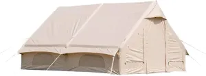 3/4/5/6m Camping Bell Tent 4-Season Family Tent Outdoor Hiking Hunting Yurt Tent with Zipped Groundsheet and Chimney