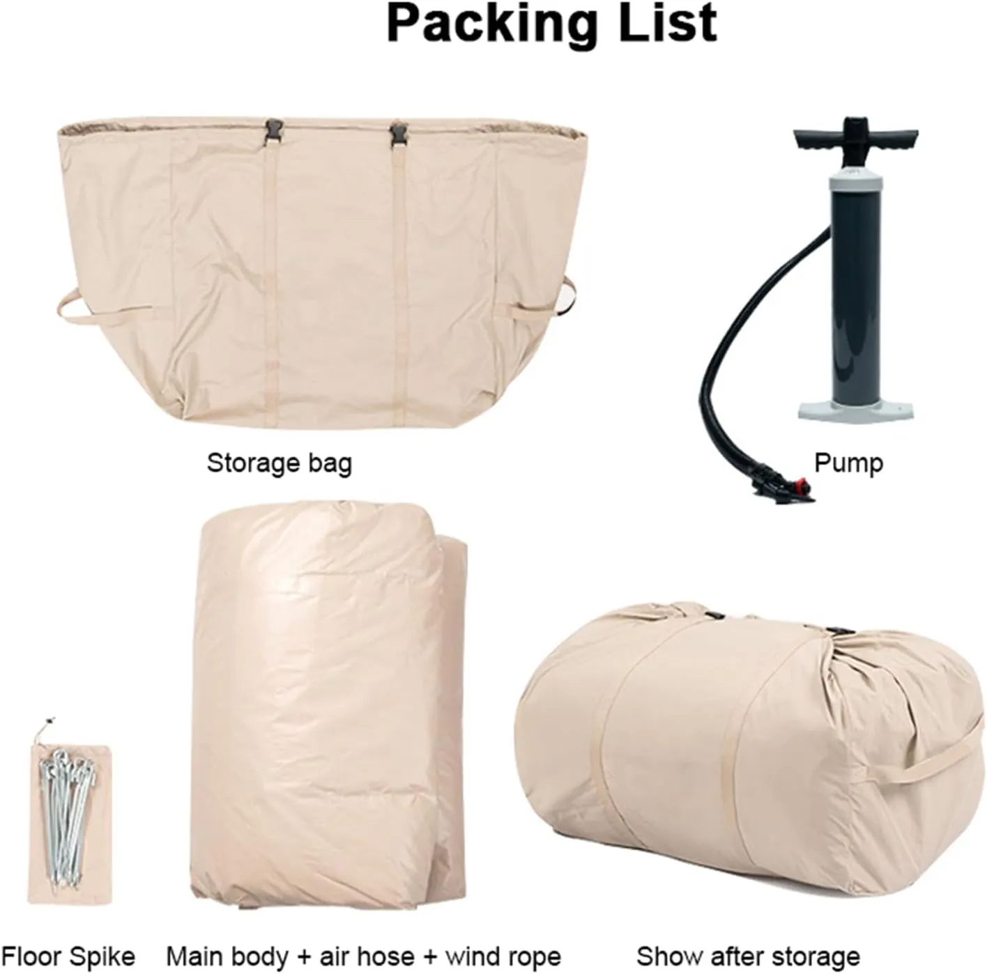3/4/5/6m Camping Bell Tent 4-Season Family Tent Outdoor Hiking Hunting Yurt Tent with Zipped Groundsheet and Chimney