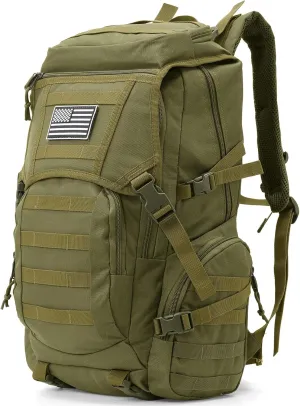35L Military Tactical Backpack for Men, Water Resistant Assault Pack for Women, Army Green Molle Daypack 3 Day Bug Out Bag Rucksack for Trekking, Hunting, Camping, Survival, EDC