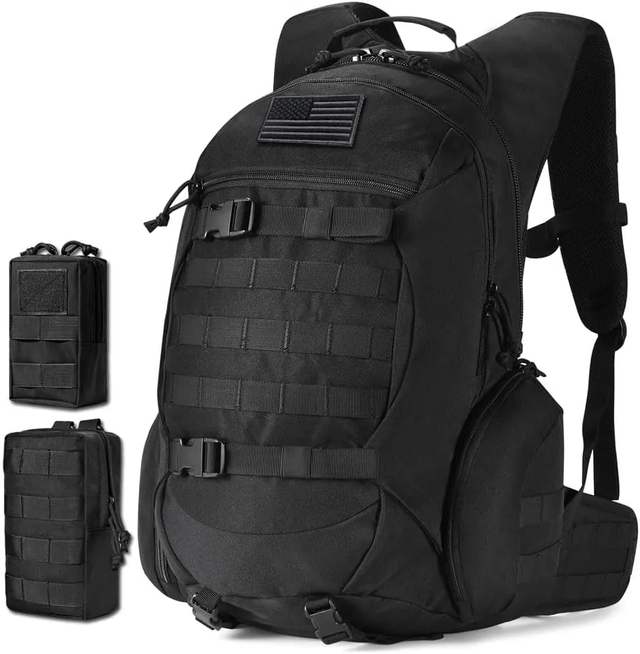 35L motorcycle backpack, black tactical backpack, Military Backpack (2.0 black)