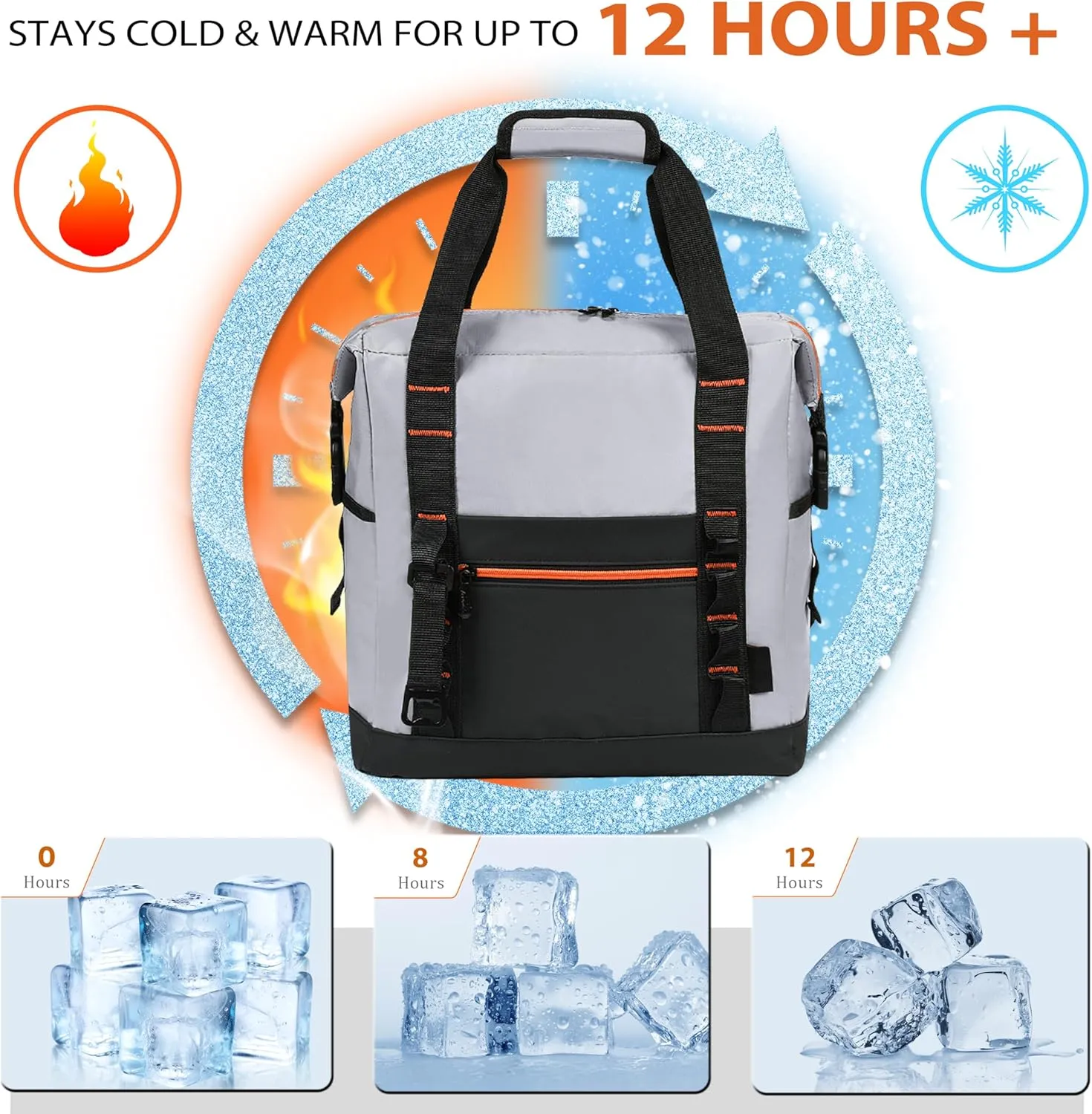 36 Cans Backpack Cooler, Leakproof Collapsible Soft Camping Insulated Cooler Bag, Waterproof Durable Cooler Backpack for Travel, Camping
