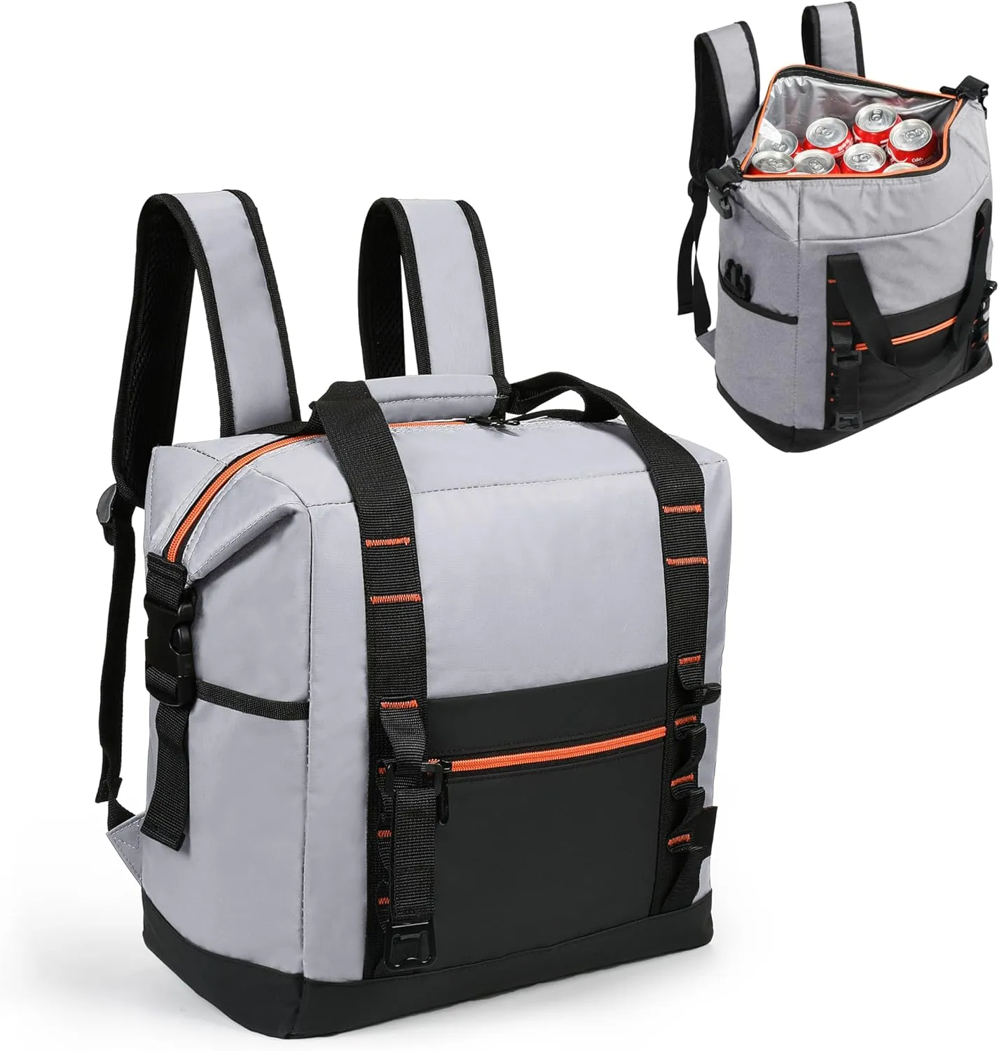 36 Cans Backpack Cooler, Leakproof Collapsible Soft Camping Insulated Cooler Bag, Waterproof Durable Cooler Backpack for Travel, Camping