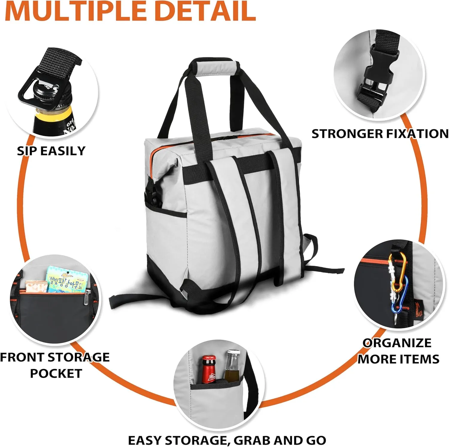 36 Cans Backpack Cooler, Leakproof Collapsible Soft Camping Insulated Cooler Bag, Waterproof Durable Cooler Backpack for Travel, Camping