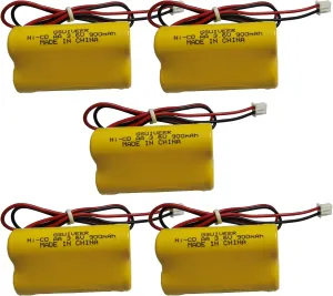 3.6V 900mAh Ni-Cd Exit Sign Emergency Light Battery Pack Compatible Unitech 6200RP Lowes OSA230 Lowes 253799 Unitech LEDR-1 (5 Pack)