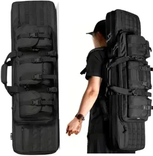 37" 42" 47" 55" Soft Double Rifle Bag, Long Rifle Soft Gun Bag, with Lockable Zipper and Backpack Strap, Rifle Backpack Rifle Bag Gun Case, for Outdoor Hunting Shooting