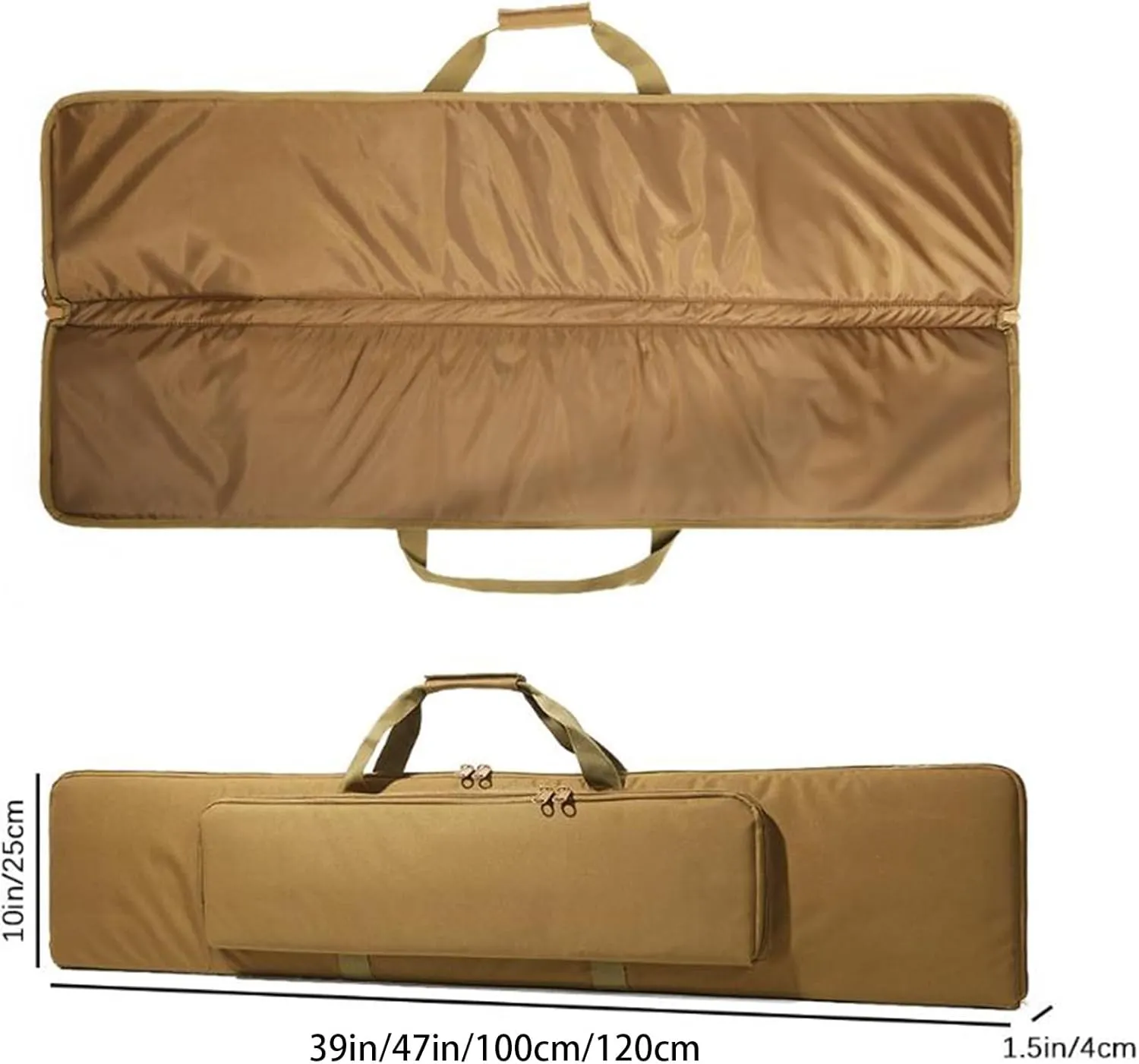 39"/47" Double Rifle Case Soft Bag Backpack, Portable Long Rifle Bag, with Lockable Zipper and Backpack Strap, for Outdoor Hunting Shooting Range