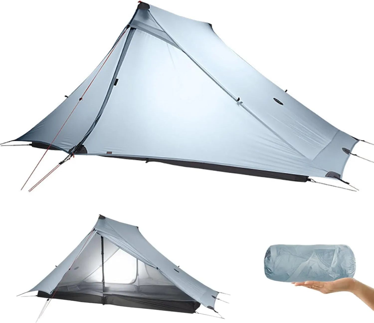 3F UL Gear Lanshan PRO Lanshan Ultralight Tent 3-Season Backpacking Tent for 1-Person or 2-Person, Waterproof Professional Tents for Camping, Trekking, Kayaking, Climbing