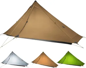3F UL Gear Lanshan PRO Lanshan Ultralight Tent Ultralight Tent 3-Season Backpacking Tent for 1-Person or 2-Person Camping, Climbing, Hiking, Trekking, Kayaking (for 1 Person, Khaki- 4 Season)