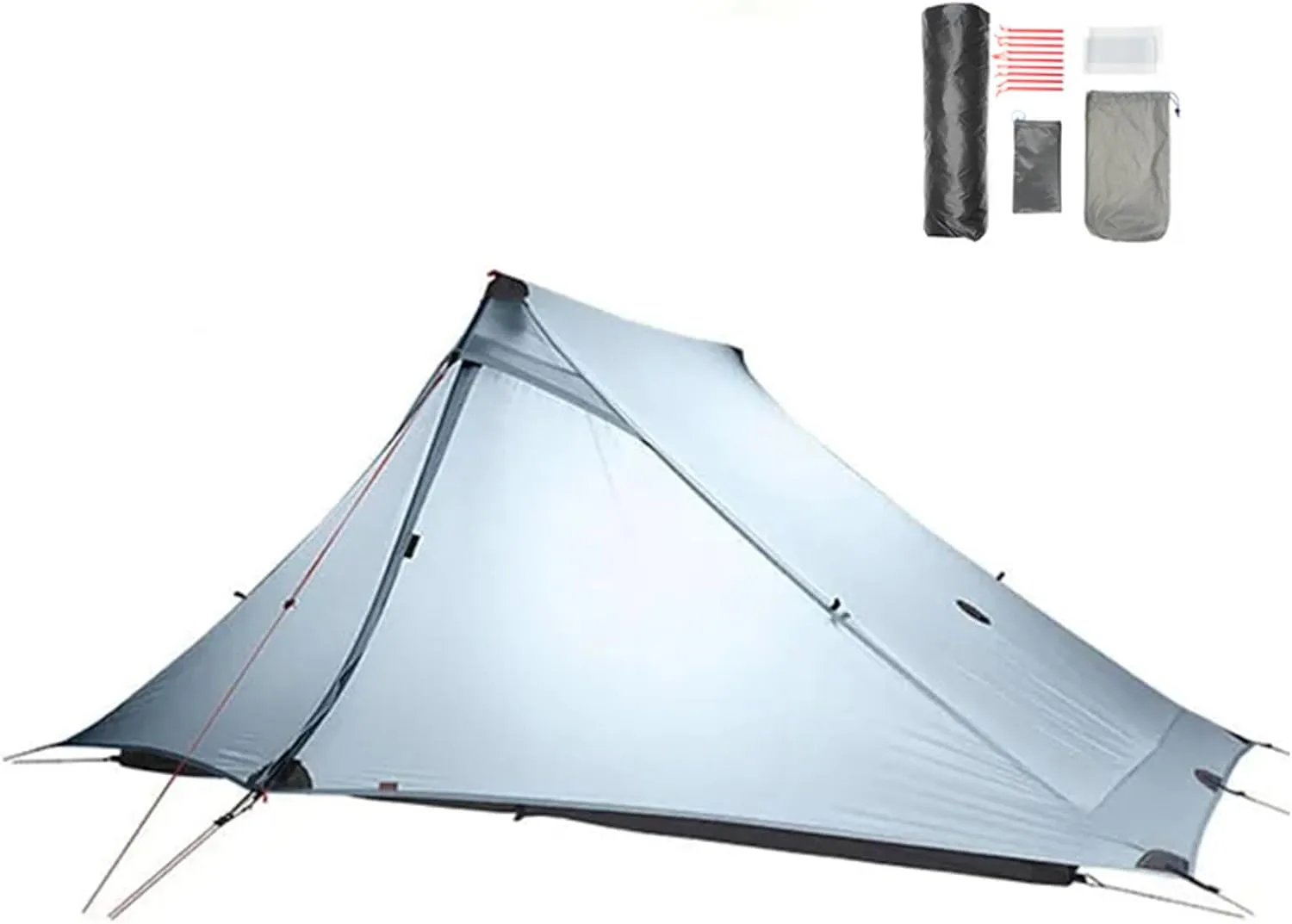 3FULGEAR Lanshan 2 Pro Tent 2 Person Ultralight Camping Tent, 3/4 Season Professional 20D Silnylon Rodless Tent for Camping, Climbing, Hiking