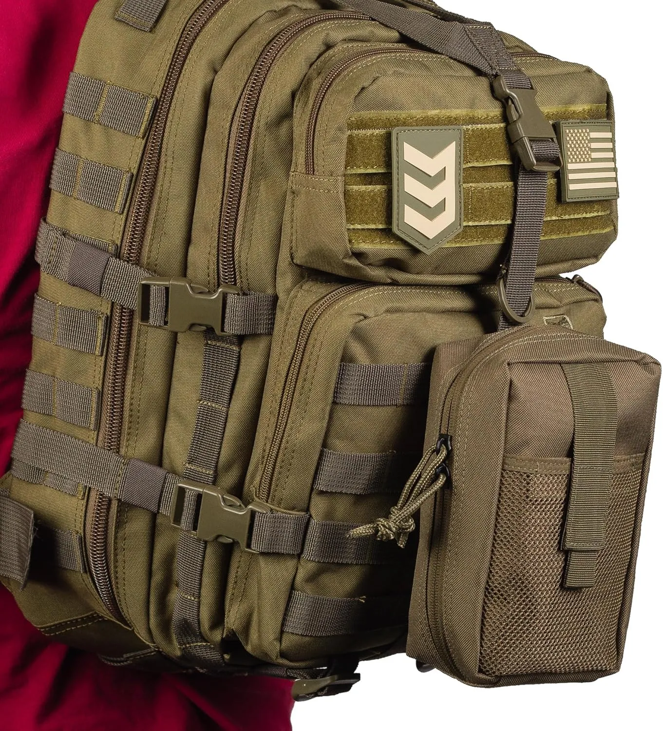 3VGEAR Large MOLLE Medic Pouch - Waterproof with Clamshell Opening, Elastic Loops for Medical Supplies, Velcro Sleeve, Rugged 600D Polyester