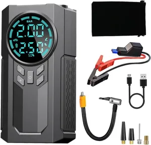 4 in 1 Car Starter Tire Inflator Multi-Function Air Compressor Mobile Power 150PSI Air Pump Car Booster Starting Device