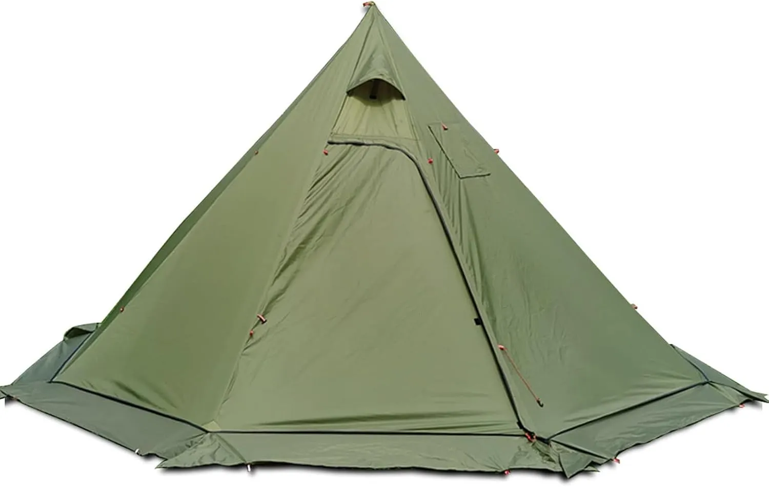 4 Persons 5lb Lightweight Tents, with Stove Jack, 7'3" Standing Room, Easy Setup in 10 Minutes, Flame Retardant Self - Extinguishes, Teepee Tent for Hunting Family Team Backpacking Camping Hiking