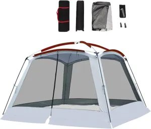4 Season Large Tents Sun Shelters 6-8 Person Outdoor Camping Tent Unobscured Windproof Automatic Pop Up Awning Beach Fishing Equipment,Red
