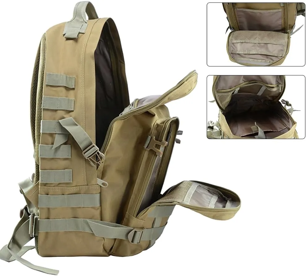 40L Military Tactical Backpack with Compass Army Molle Bag Backpacks for Men Women Hiking Travel Rucksack