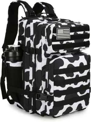 45L Tactical Assault Backpack 3 day assault pack with Molle Waterproof backpack Rucksack for Tactical Backpacks (Cow color)