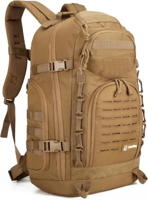 45L Tactical Backpack for Men and Women Army Assault Pack Large Molle Military Tactical Backpack Bug Out Bag Daypack (Khaki)