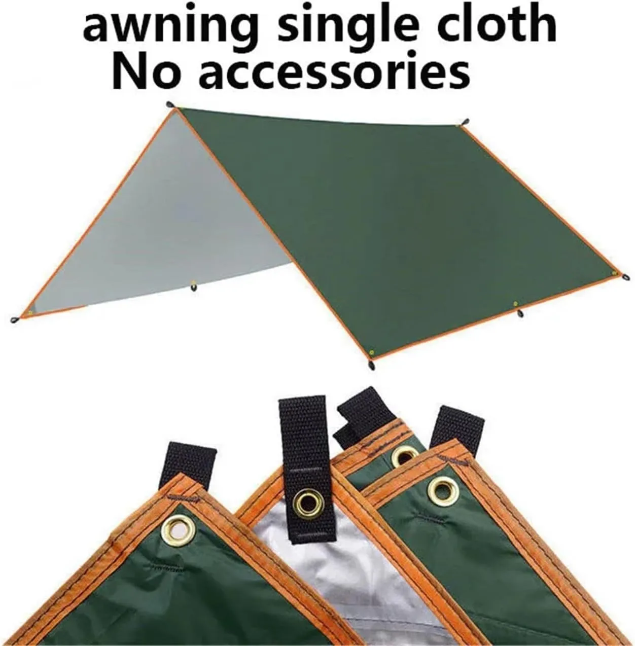 4x3m 3x3m Awning Waterproof Tarp Tent Shade Ultralight Garden Canopy Sunshade Outdoor Camping Hammock Rain Fly Beach Sun Shelter for Outdoors, Picnic(Awning Irons,3x5m)