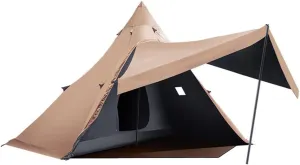 5-8 Person Cabin Tent Ultra Large Waterproof Dome Tent with Porch Camping Dome Shelter Tent UV Resistant Sun Shelter Canopy Event Tent for Party, Garden, Patio, Backyard