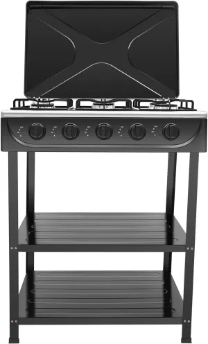 5 Burner Gas Cooker, High Pressure Single Propane Burner, Portable Propane Gas Stove for Camping, Fishing, Rv Travel, Emergency Preparedness, Independent Control