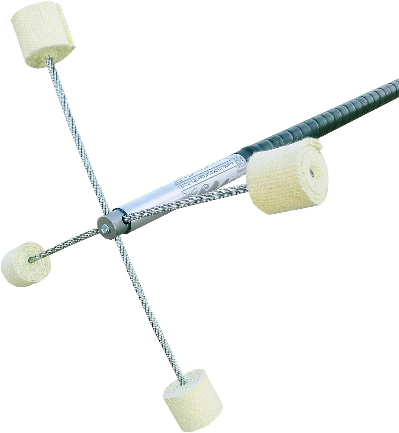 5 ft - Fire Dragon Staff with Flexible Cable Spines - 8 Wick, Cushion Grip and Wick Made of Kevlar, by:Trick Concepts