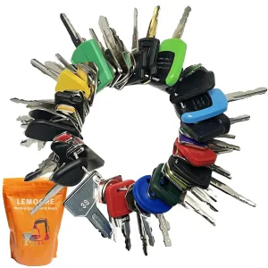 50 Heavy Equipment Keys Master Set, Construction Ignition Key for Cat Caterpillar Case JD John Deere Hyster Komatsu Kubota Yanmar Daewoo Takeuchi Ford New Holland Volvo JCB and More