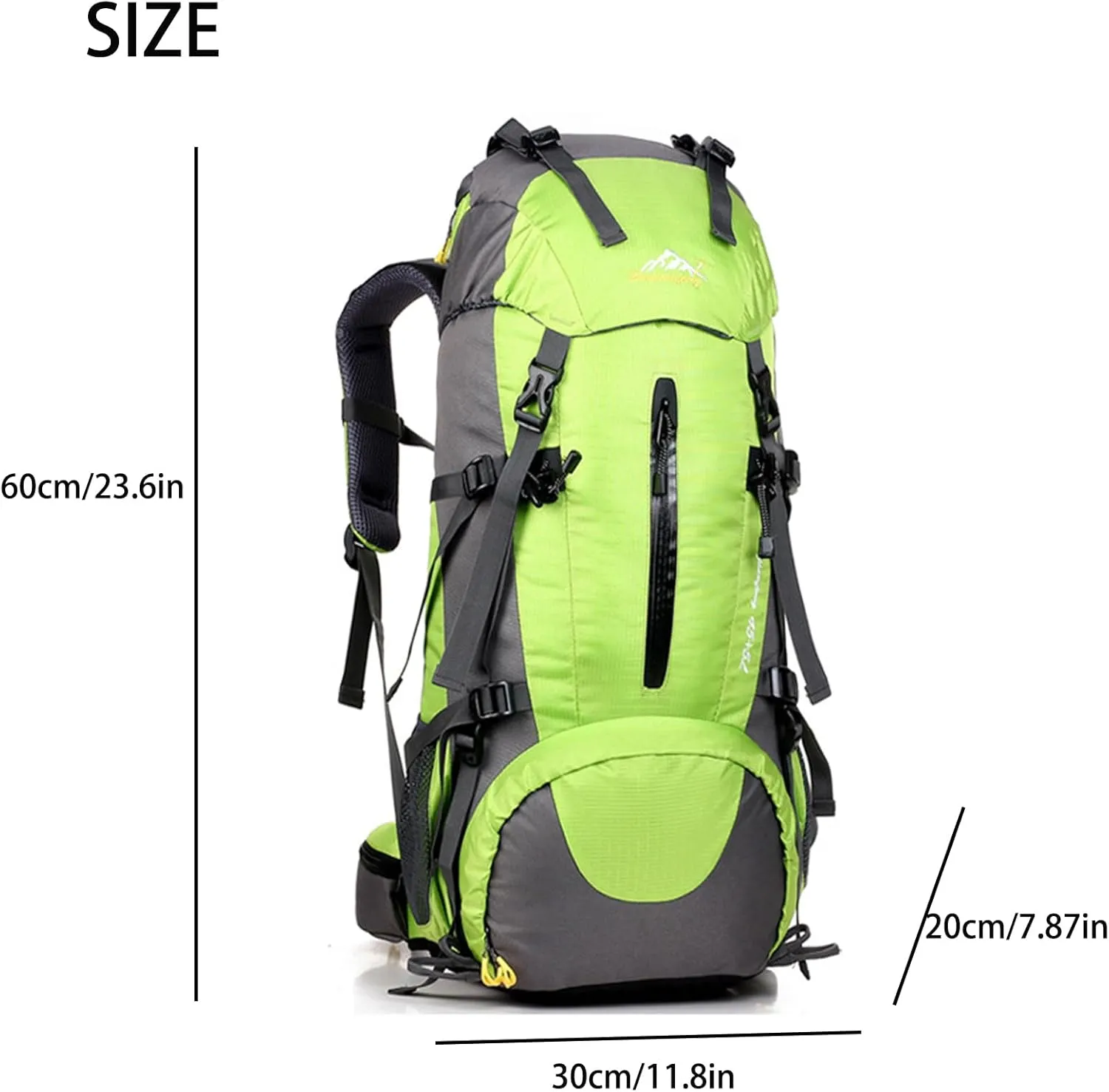 50L Hiking Backpack Waterproof Lightweight With Rain Cover,Outdoor Sport Daypack For Men Women Climbing Camping Touring