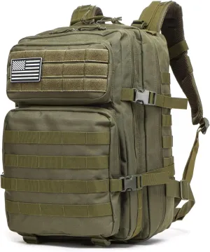 50L Sturdy Waterproof Fishing Hunting Bag Outdoor Military Tactical Sports Fitness Camping Hiking GYM Bag Backpacks (Green)