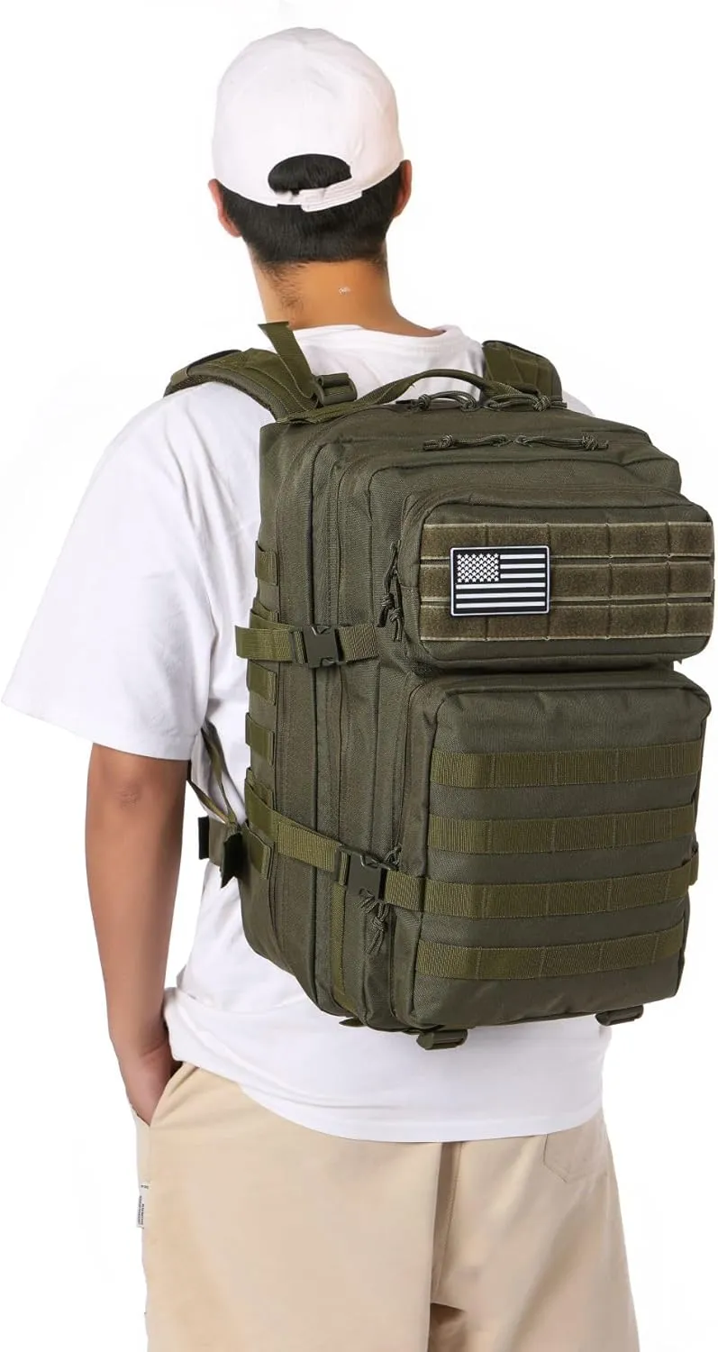 50L Sturdy Waterproof Fishing Hunting Bag Outdoor Military Tactical Sports Fitness Camping Hiking GYM Bag Backpacks (Green)