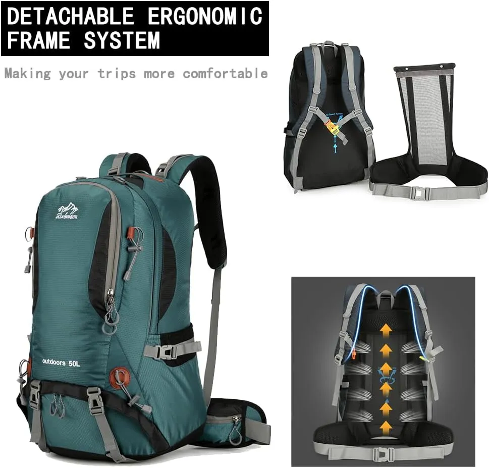 50L Waterproof Internal Frame Backpack-Ideal for Outdoor hiking, Camping and mountain-climbing