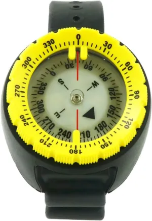 50M Scuba Dive Compass Portable Underwater Diving Navigation Wrist Noctilucent Compass with TPU Band for Underwater Diving, Sailing, Camping, Hiking