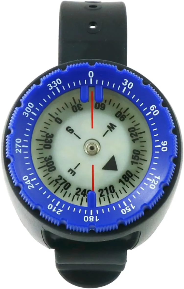 50M Scuba Dive Compass Portable Underwater Diving Navigation Wrist Noctilucent Compass with TPU Band for Underwater Diving, Sailing, Camping, Hiking