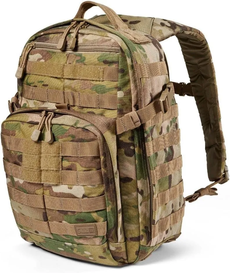 5.11 Tactical Backpack, RUSH 12 2.0 Military Survival Molle Back Pack with Laptop Compartment, Small, 24L, Multicam, Style 56562ABR