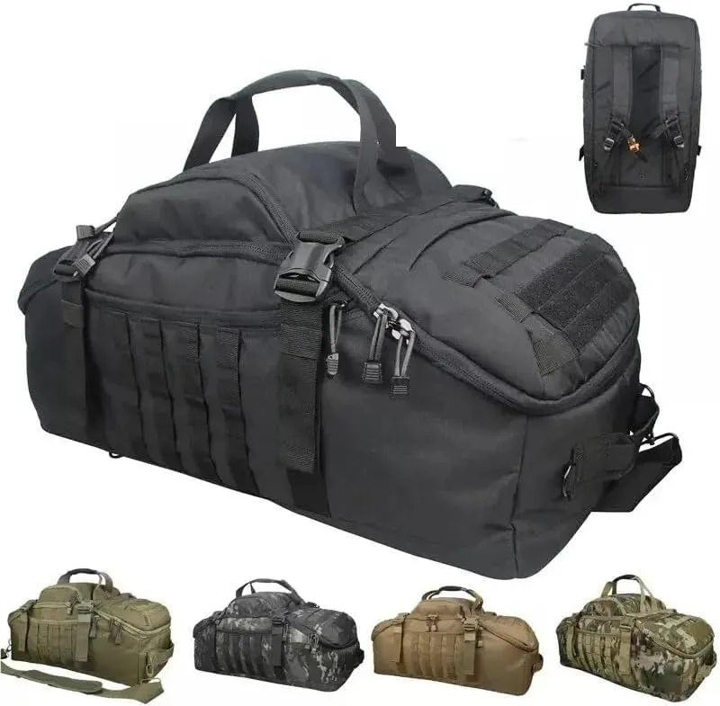 60L 80L Camping Backpacks Men Tactical Backpack Hiking Travel Climbing Rucksack Sports Gym Duffel Bag(L Black)