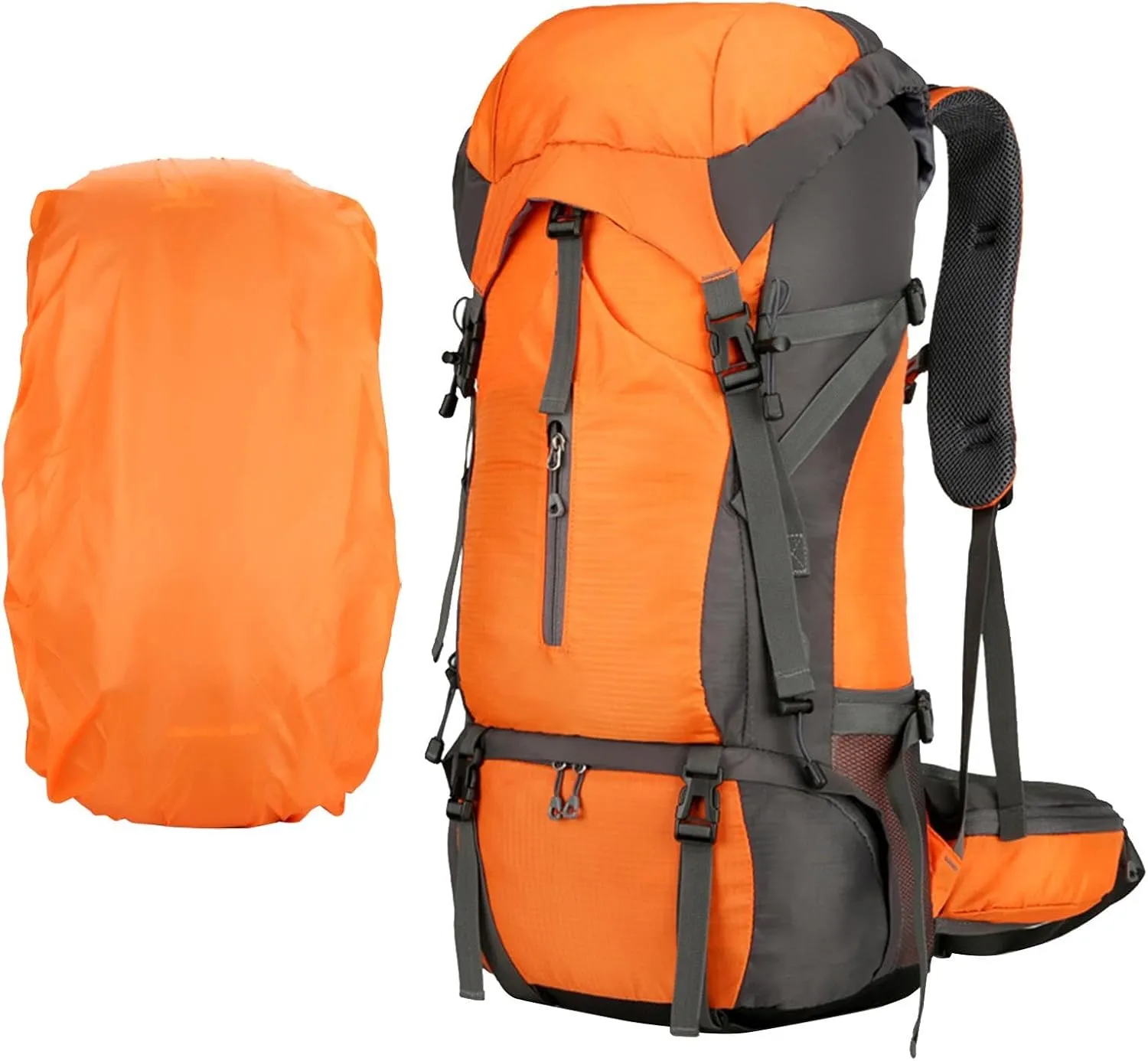 70L Hiking Backpack - 70L Padded Foldable Hiking Backpack | Camping Gear Daypack | Outdoor Sports Mountaineering Bag | Ergonomic Breathable Rucksack with Adjustable Shoulder Straps for Trekking