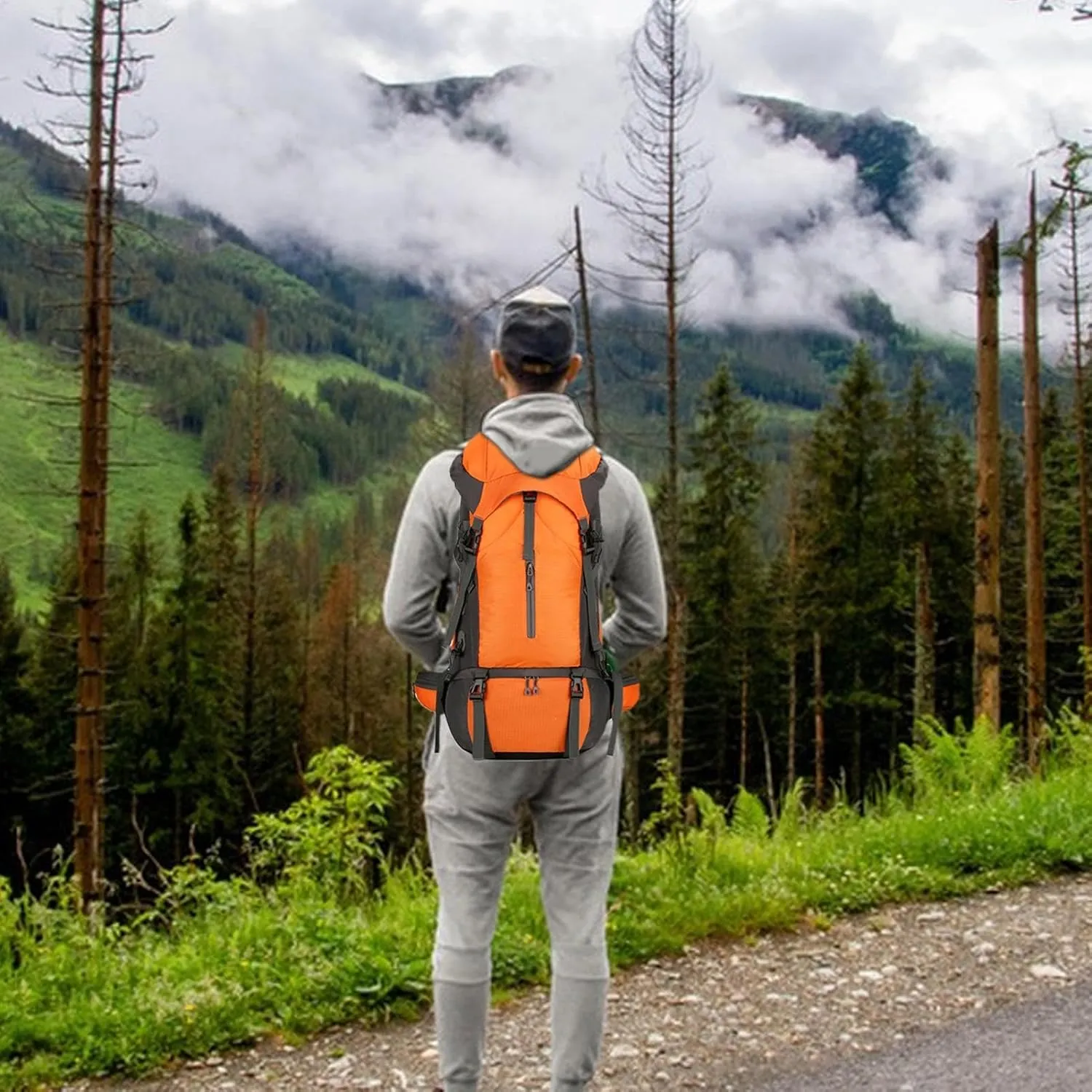70L Hiking Backpack - 70L Padded Foldable Hiking Backpack | Camping Gear Daypack | Outdoor Sports Mountaineering Bag | Ergonomic Breathable Rucksack with Adjustable Shoulder Straps for Trekking