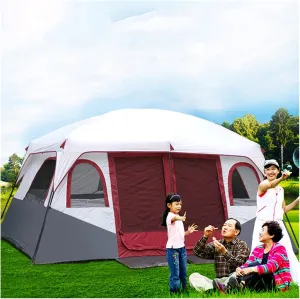 8-12 Person Tent, 2 Bedroom Family Tent, Camping Tents & Shelters, Large Tent 12 Person Outdoor Tents, Festival Essential,100% Waterproof Camping Tent Sewn in Groundsheet