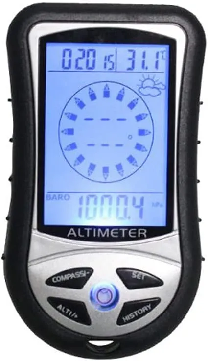 8 in 1 Digital Compass Barometer Thermometer Multifunction Digital Altimeter Handheld Outdoor Meter Device