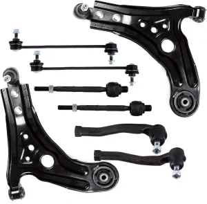 8-PC SET Suspension Kit fit for Chevy Aveo Aveo5 for Pontiac G3 G3 Wave for Pontiac Wave Wave5 for Suzuki Swift  Front Lower Control Arm and Ball Joint Tie Rod End Sway Bar Link