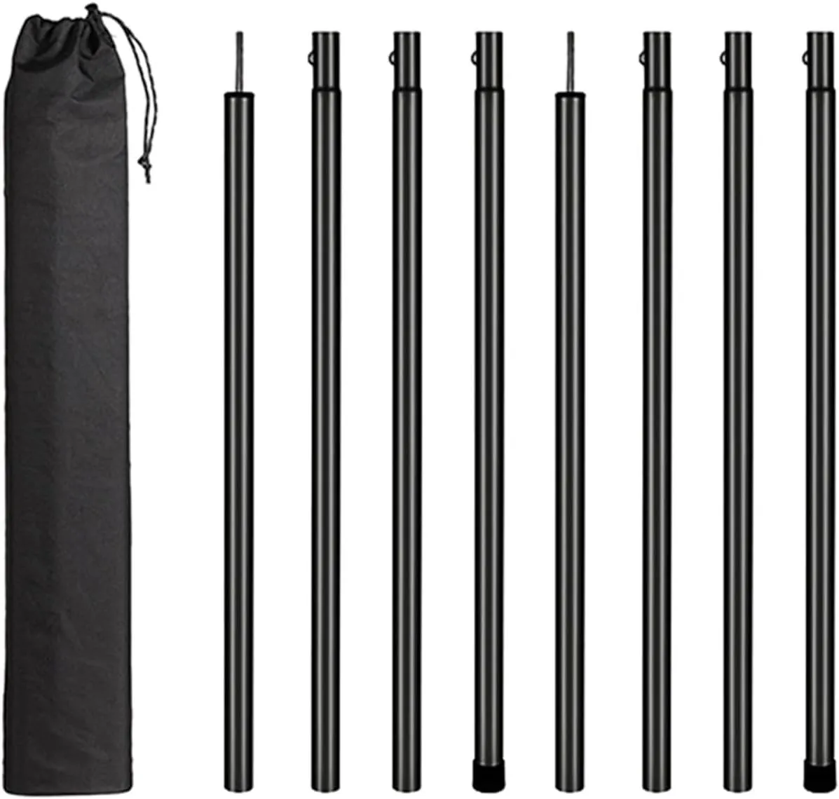 8 Pieces Tarp Poles, Lightweight, Easy to Install, Portable Iron Camping Tarp Poles Set for Awning Canopy Rain Shelter