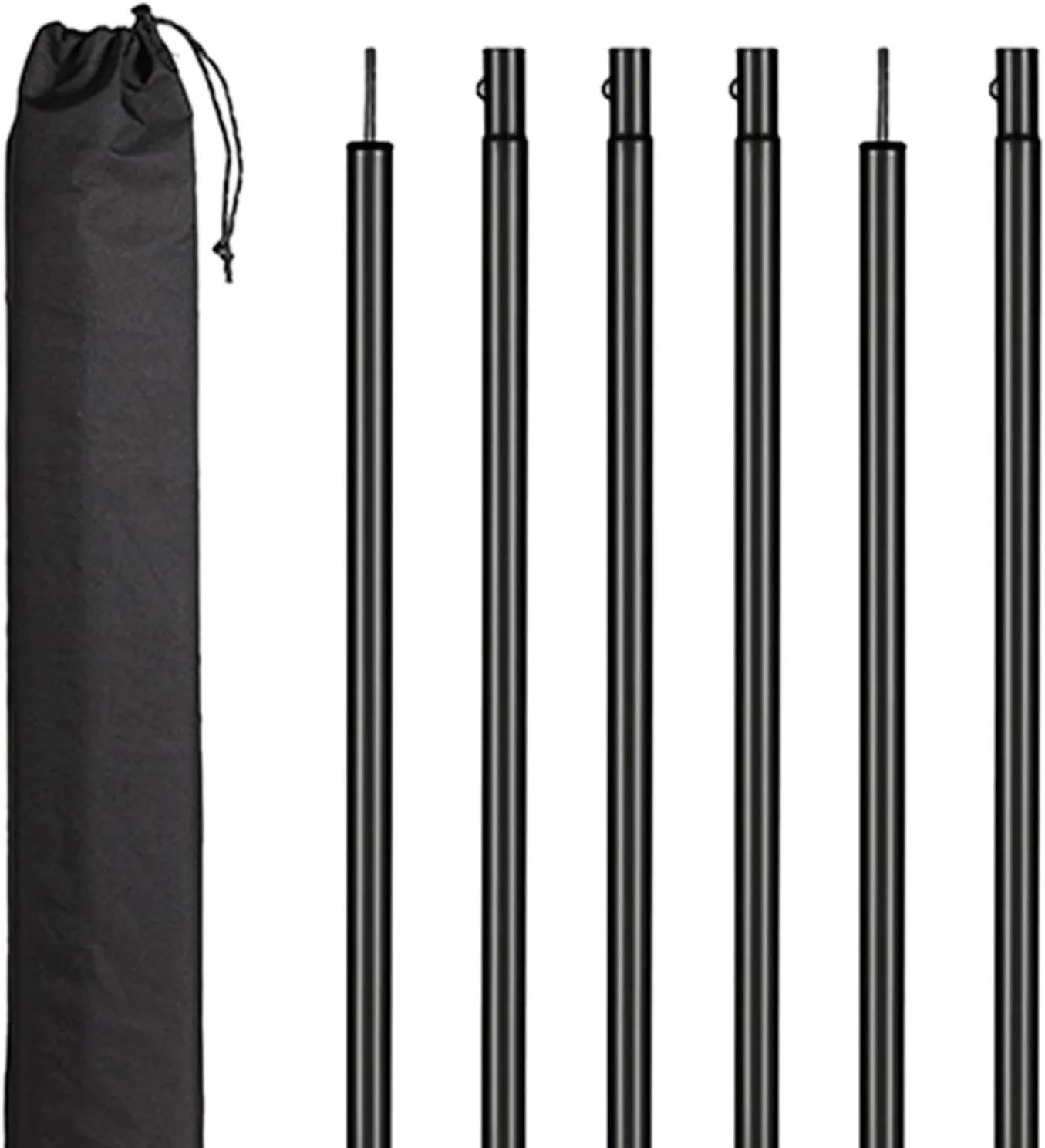 8 Pieces Tarp Poles, Lightweight, Easy to Install, Portable Iron Camping Tarp Poles Set for Awning Canopy Rain Shelter