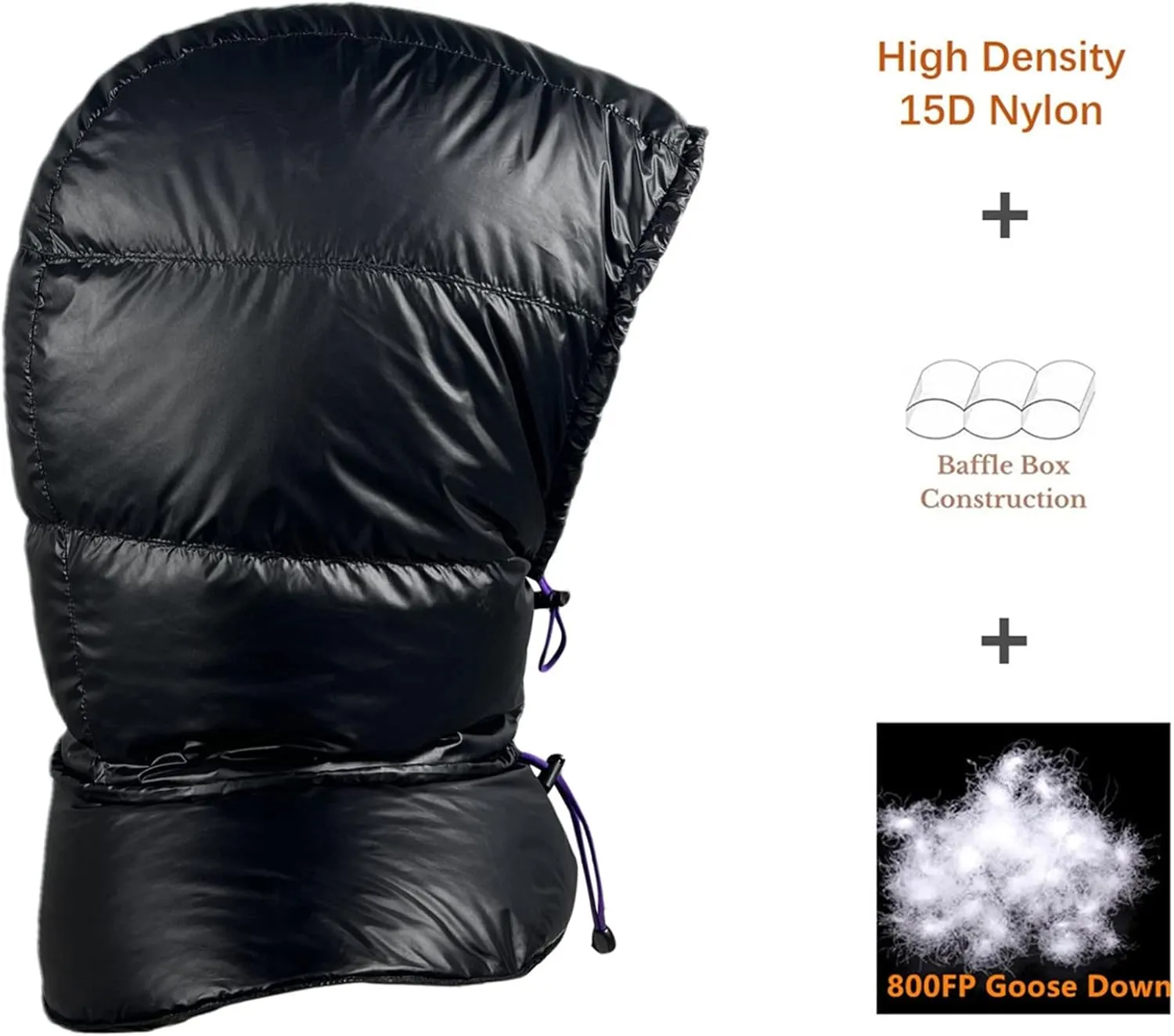 800fp Ultralight Goose Down Hood Down Sleeping Hood Down Cap Hat for Camping,Skiing,Cycling