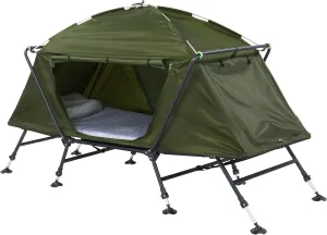 84.6"x34.5"x 49.2"Camping Tent Combo with Awning, Camping Cot, Elevated Single Cot Tent for Outdoor Hiking, Picnic, Travel