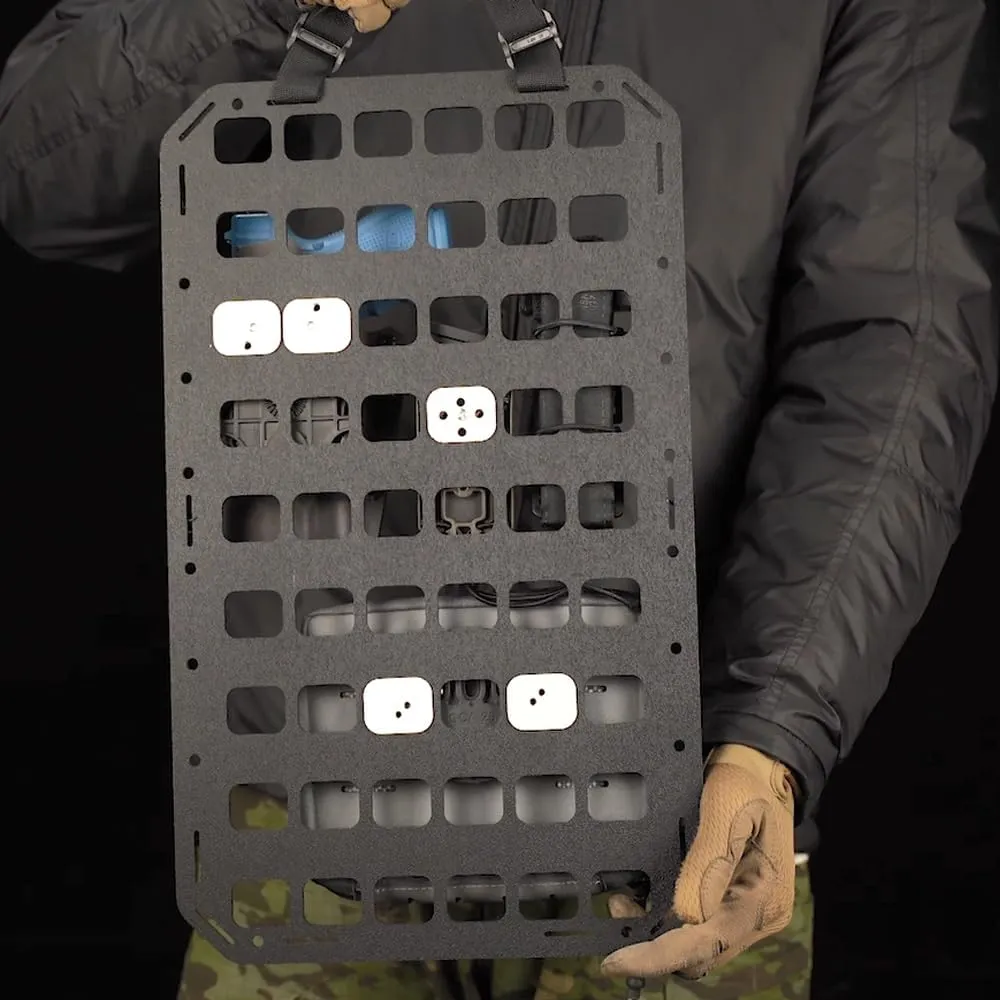 8x12.5inch Tactical MOLLE Organizer Platform for IFAK Pouch Gun Holster, Rigid Molle Panel Portable Insert Backpack Hunting Attachment