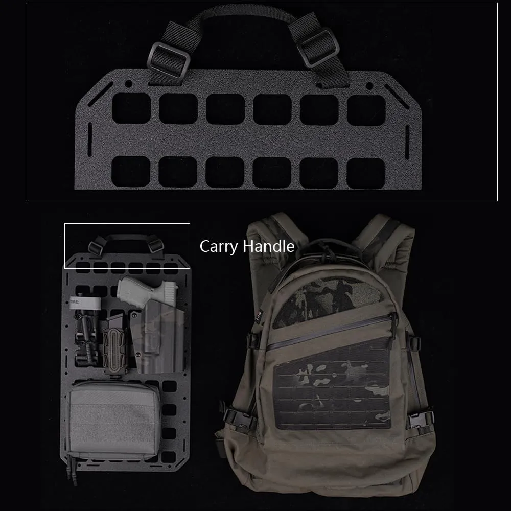 8x12.5inch Tactical MOLLE Organizer Platform for IFAK Pouch Gun Holster, Rigid Molle Panel Portable Insert Backpack Hunting Attachment