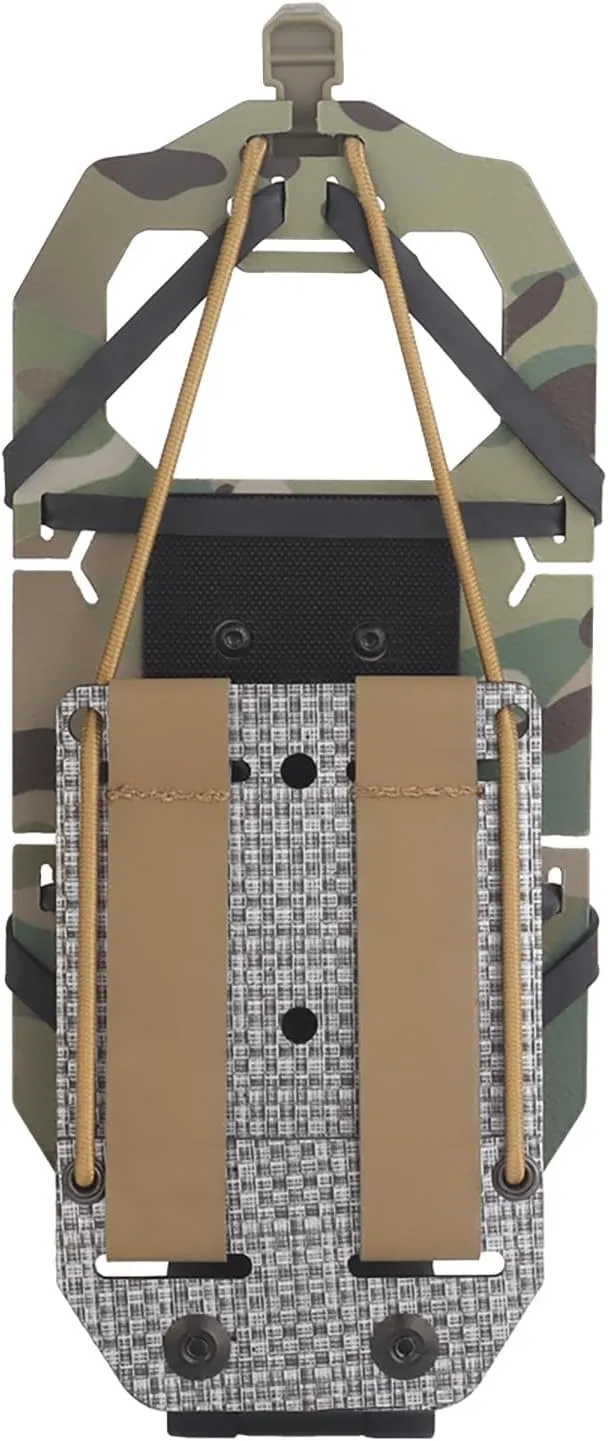 90 Rotating Tactical Plate Carrier Vest Attachments Universal Phone Chest Mount for Larger Screen Size 4.7"-7.8" Molle Accessories Foldable Navigation Adjustable Phone Holder Board (Camo)