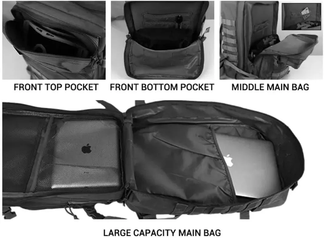 900D Oxford Military Tactical Backpack Molle Army Assault,3 days pack bug out Bag for Photographer,Hicking,Treeking,Travel (Green)