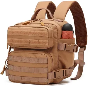 9L Mini Backpack for Men and Women, Small Backpack for Gym Hiking Travel Sports Running (Khaki)